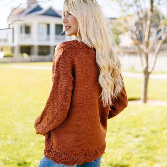 LAST ONE Rustic Retreat Cable Knit Sweater - Picture 7 of 8